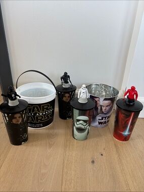 Star Wars movie collection- popcorn buckets /soda cups
